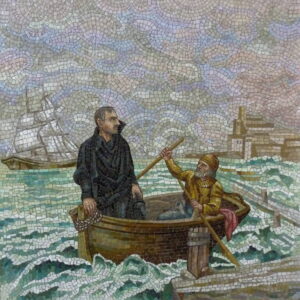 Mosaic of St John Ogilvie arriving in Leith
in St Aloysius' Church, Glasgow